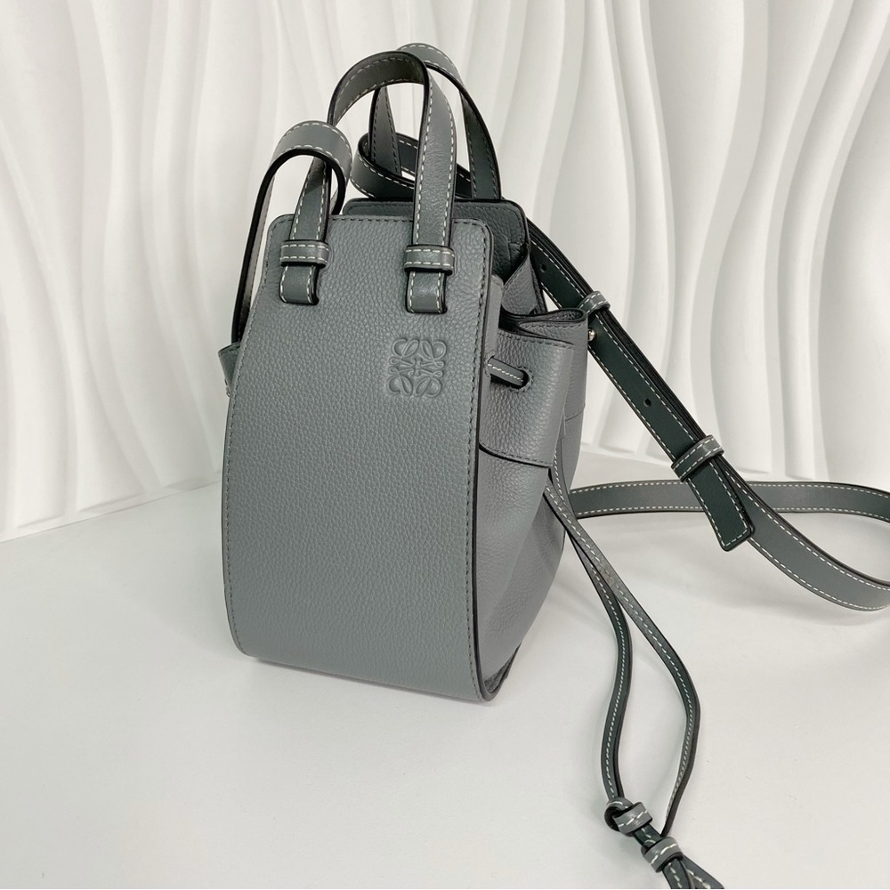 Loewe Hammock Mini Drawstring Handbag Grey